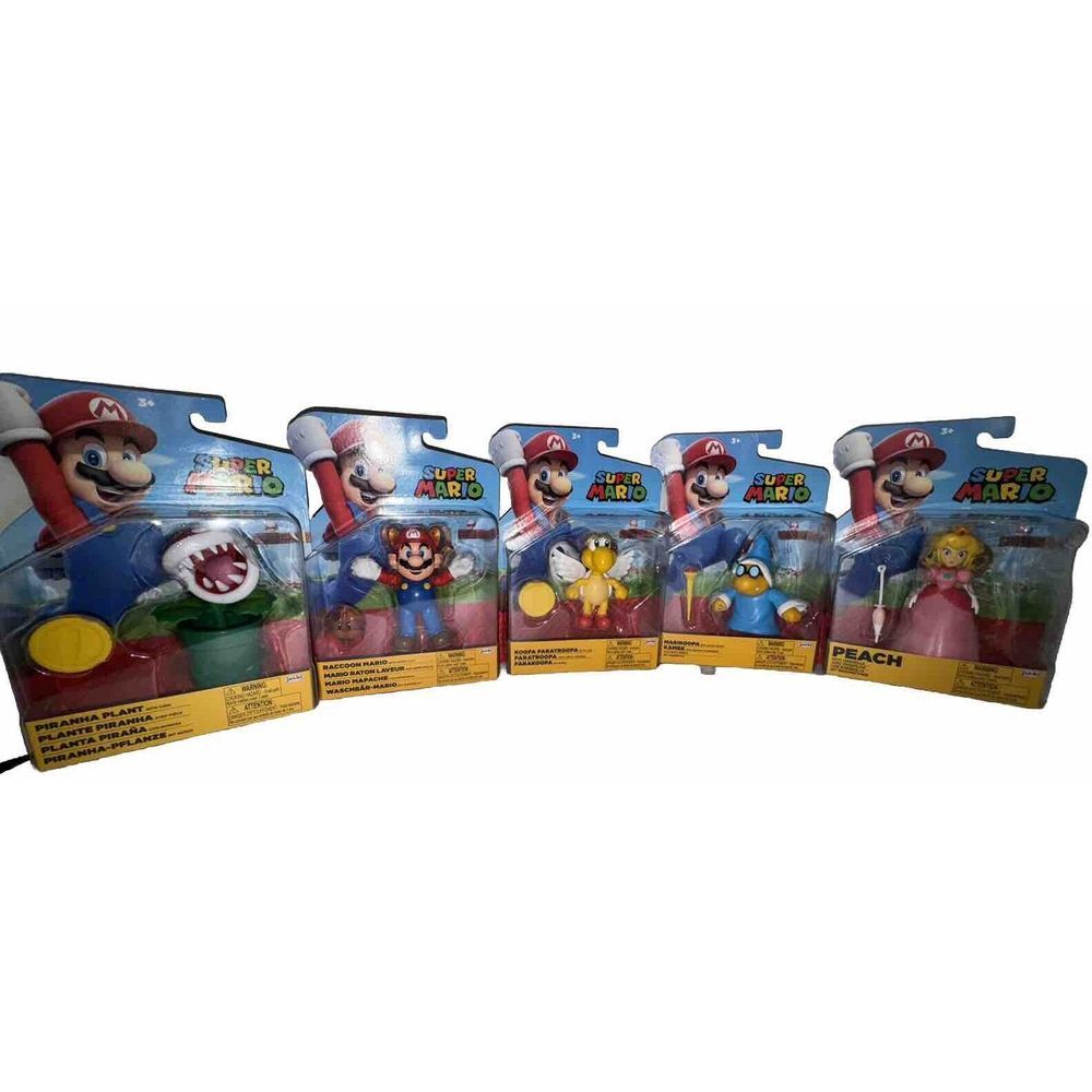 Mario Bros Magikoopa Paratroopa Mario Piranha Peach Action Figures Lot of 5 Set - Picture 1 of 8